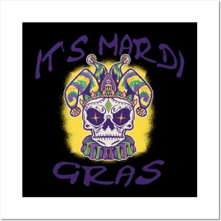 Its Mardi Gras, Lets Party Sugar Skull Posters and Art